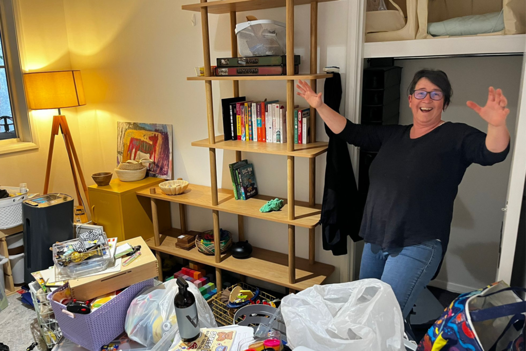 Happy client after home organising and decluttering Central Coast